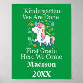 Kindergarten Afstuderen voor eerste graad Unicorn  Poster (Voorkant)