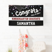 Kindergarten Afstuderen zwarte Confetti Foto Spandoek (Insitu)