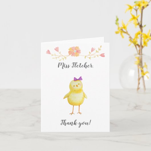 Kindergarten Basisschool Leraar bedankt Kaart (Gele Bloem)