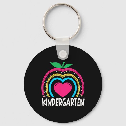 Kindergarten Boho Rainbow lerarenteam Kinder squa Sleutelhanger (Achterkant)