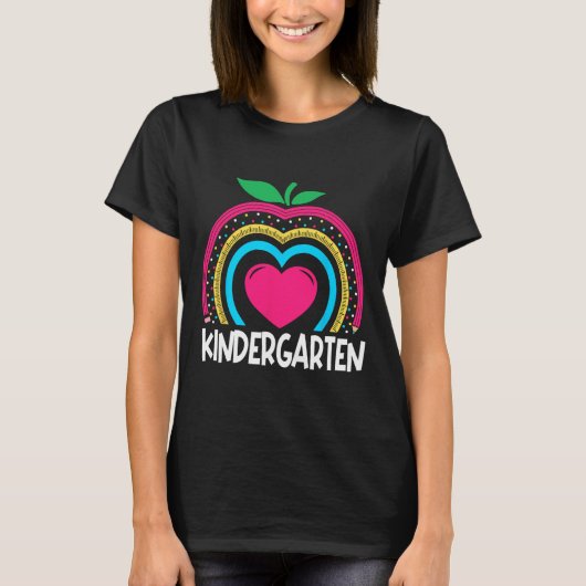 Kindergarten Boho Rainbow lerarenteam Kinder squa T-shirt (Voorkant)