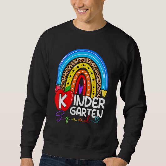 Kindergarten Boho Rainbow Teacher Team Kinder Squa Trui (Voorkant)