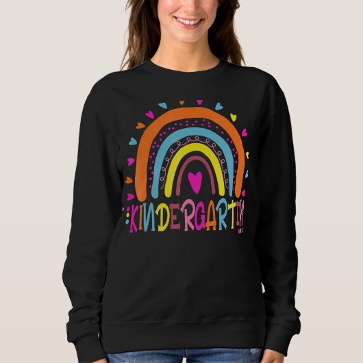 Kindergarten Boho Regenboogleraar Leerdag Trui (Voorkant)