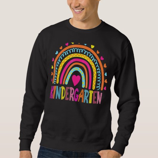 Kindergarten Boho Regenboogleraar Leerdag Trui (Voorkant)