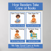 Kindergarten Book Care Teacher Anchor Chart Poster (Voorkant)