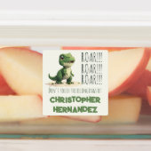 Kindergarten Boy Dinos Funny School Labels (Aangebracht)