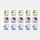 Kindergarten Boy Dinos Funny School Labels (Vel)