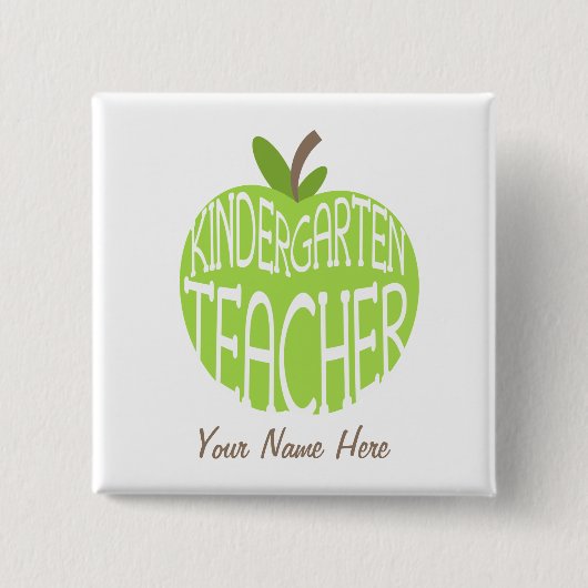 Kindergarten Button leraar - groene appel (Voorkant)