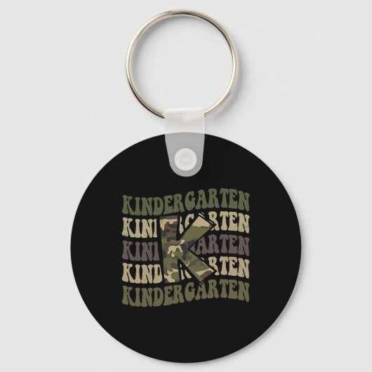 Kindergarten Camo Camouflage Boy Teacher Ck To Sch Sleutelhanger (Voorkant)