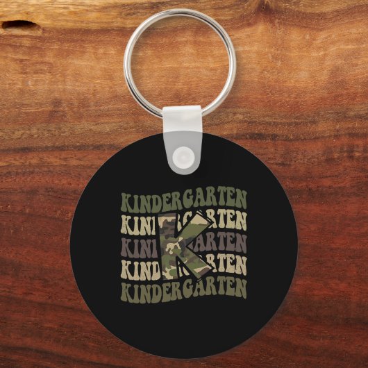 Kindergarten Camo Camouflage Boy Teacher Ck To Sch Sleutelhanger (Voorkant)