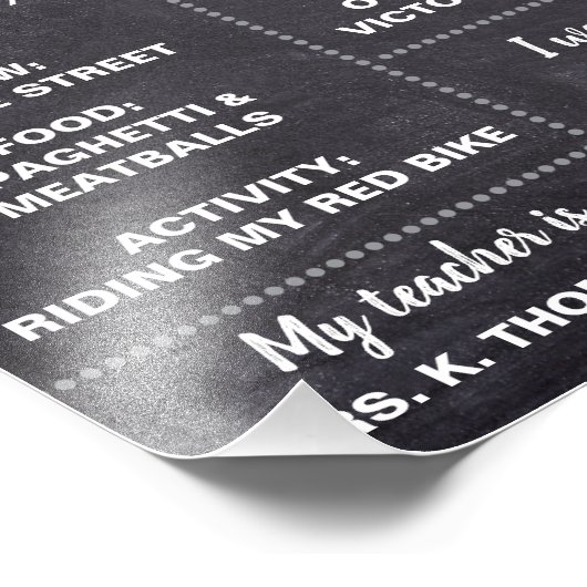 Kindergarten Chalkboard Eerste dag van het schoolt Foto Afdruk (Hoek)