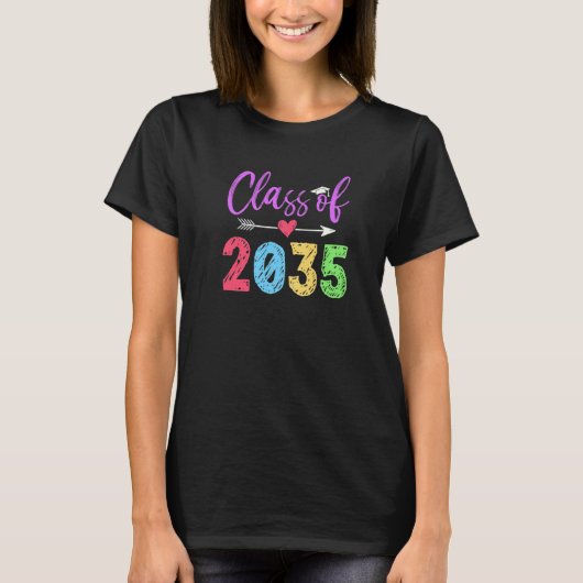 Kindergarten Class Of 2035 Graduation First Day Of T-shirt (Voorkant)