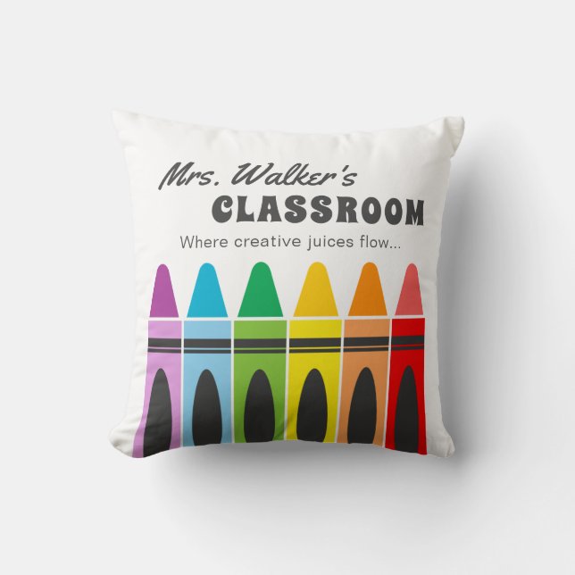 Kindergarten Colorful Crayons Classroom Kussen (Voorkant)