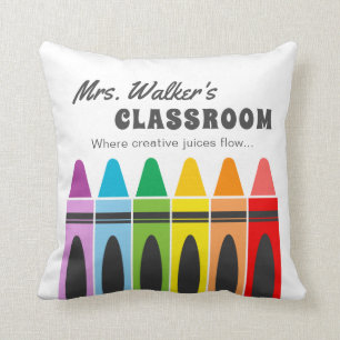 Kindergarten Colorful Crayons Classroom Kussen