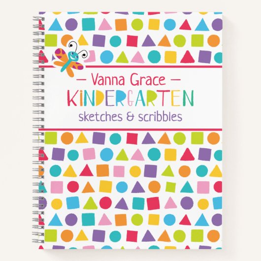 Kindergarten Colorful Crayons Scribbles Notitieboe Notitieboek (Voorkant)