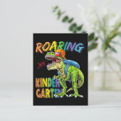 Kindergarten Dinosaur T-Rex naar school Briefkaart (Staand voorkant)
