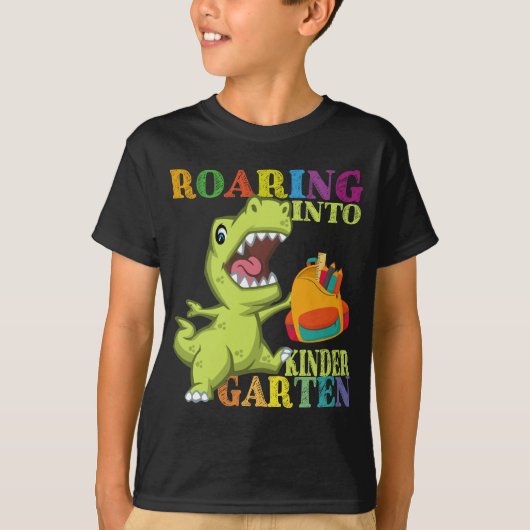 Kindergarten Dinosaur T Rex Terug naar school T-shirt (Voorkant)