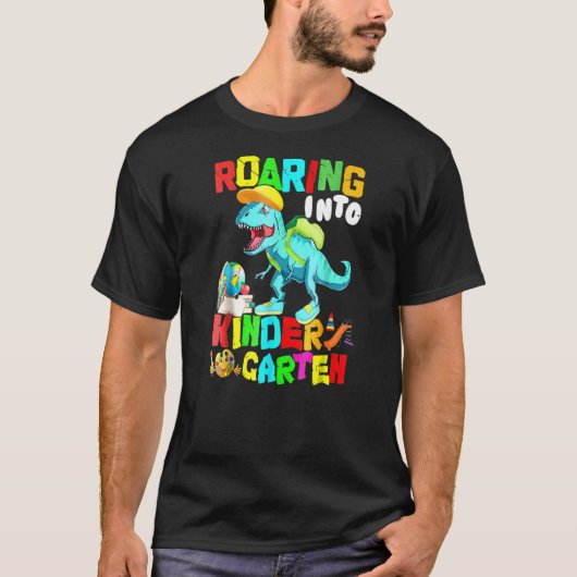 Kindergarten Dinosaur T Rex Terug naar school T-shirt (Voorkant)