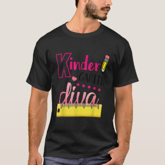 Kindergarten Diva Cute First Day of School Kinder T-shirt