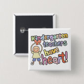 Kindergarten docenten hebben hartklare Button (Voorkant /achterkant)