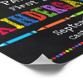 Kindergarten eerste dag schoolbord poster (Hoek)