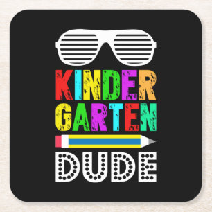 Kindergarten Eerste Dag Terug Kartonnen Onderzetters