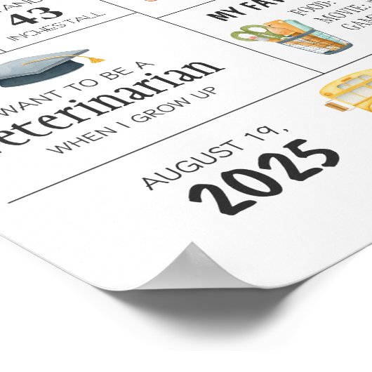 Kindergarten eerste dag van schoolteken poster (Hoek)