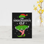 Kindergarten Elf Christmas Family Girls Women Elf  Kaart (Gele Bloem)