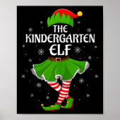 Kindergarten Elf Christmas Family Girls Women Elf  Poster (Voorkant)