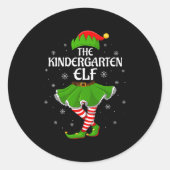 Kindergarten Elf Christmas Family Girls Women Elf  Ronde Sticker (Voorkant)