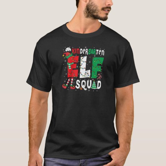 Kindergarten Elf Squad Christmas Elf Costume Stude T-shirt (Voorkant)