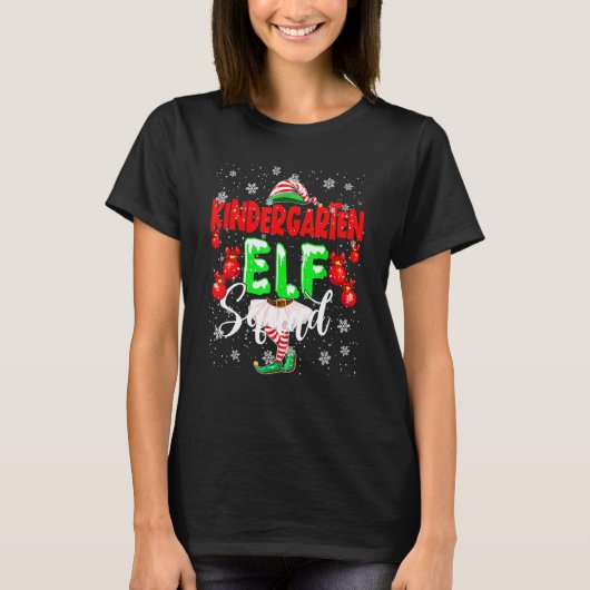 Kindergarten Elf Squad Kerstmis Elf Girl Kind Te T-shirt (Voorkant)