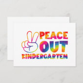 Kindergarten en kleurstof op de laatste dag van de bedankkaart (Voorkant / Achterkant)