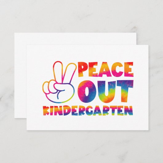 Kindergarten en kleurstof op de laatste dag van de bedankkaart (Voorkant / Achterkant)