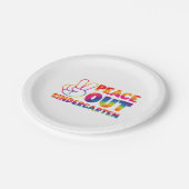 Kindergarten en kleurstof op de laatste dag van de papieren bordje (Gekanteld)