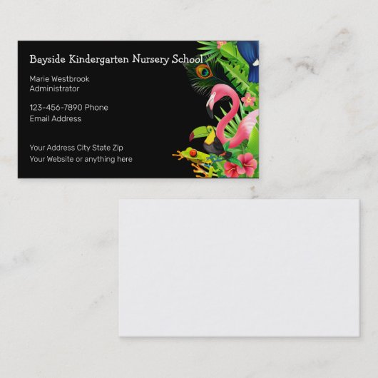 Kindergarten en Visitekaartjes van de middelbare s (Voorkant / Achterkant)