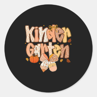 Kindergarten Fall Floral Coquette Bow Teachers Stu Ronde Sticker