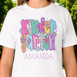 Kindergarten First Day of School Coquette Custom T-shirt