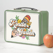 Kindergarten Flowers and Pencil Metal Lunch Box (In situ)