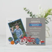 Kindergarten Foto Boy Graduation Party Kaart (Staand voorkant)