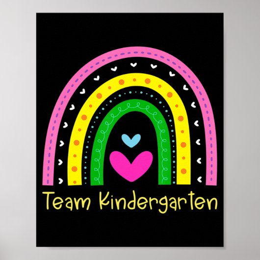 Kindergarten Fun Terug naar school Regenboogteam K Poster (Voorkant)