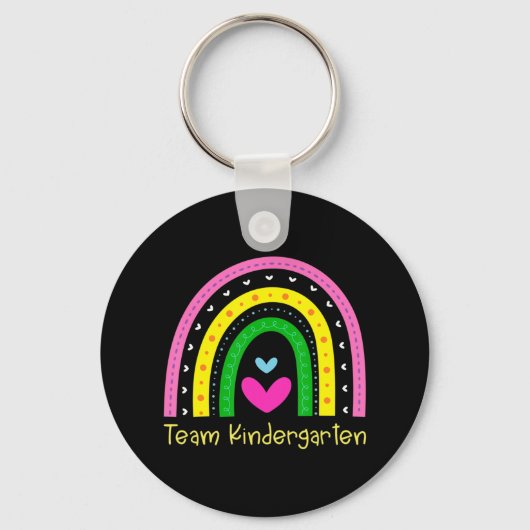 Kindergarten Fun Terug naar school Regenboogteam K Sleutelhanger (Voorkant)