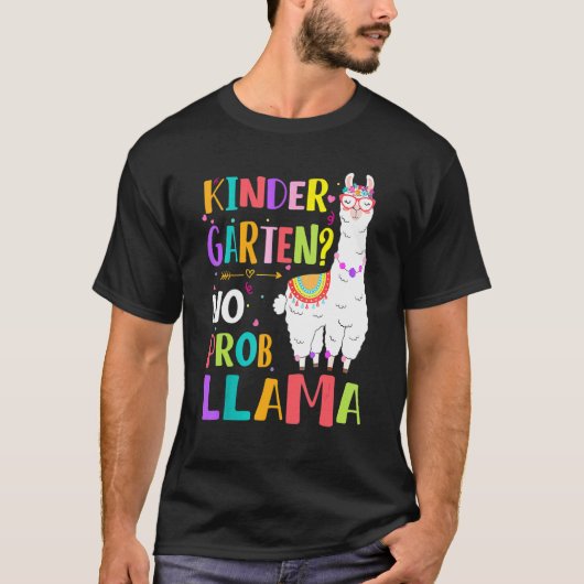 Kindergarten Geen prob Llama Girls Eerste Dag T-shirt (Voorkant)