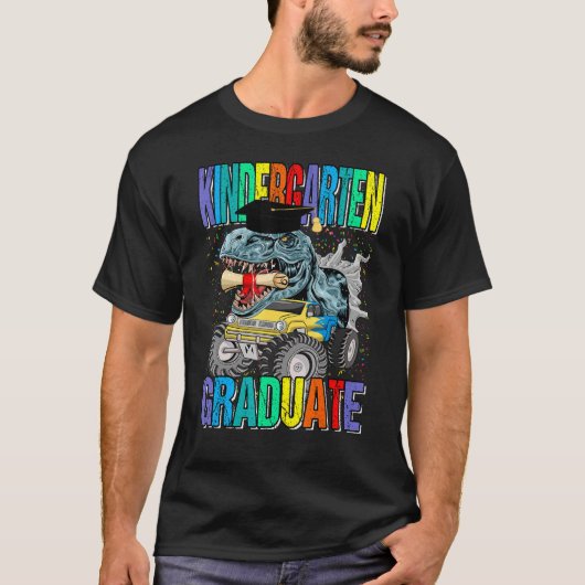 Kindergarten Graduate Monster Truck Dinosaur Gradu T-shirt (Voorkant)