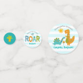 Kindergarten Graduation Blue Dinosaur Boy 2 Photo Confetti (Achterkanten)