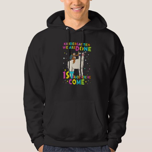 Kindergarten Graduation Magical Sloth Riding Llama Hoodie (Voorkant)