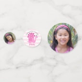 Kindergarten Graduation Pink Dinosaur Girl 2 Photo Confetti (Voorkanten)