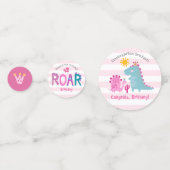 Kindergarten Graduation Pink Dinosaur Girl 2 Photo Confetti (Achterkanten)