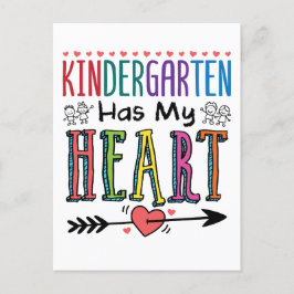 Kindergarten heeft mijn docent hartleer briefkaart