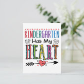 Kindergarten heeft mijn docent hartleer briefkaart (Staand voorkant)
